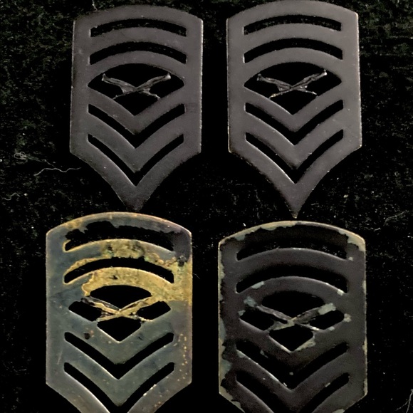 Vintage US Army USMC Military Uniform Chevron Pin Set Of Four | No Backs - Picture 3 of 5